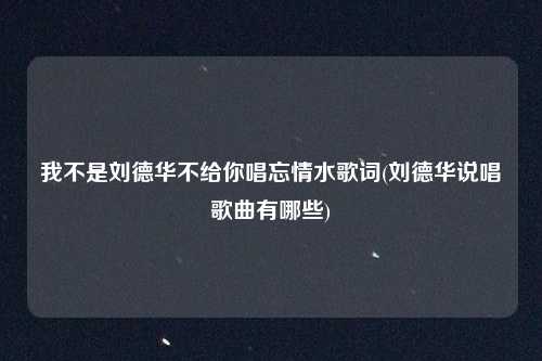 我不是刘德华不给你唱忘情水歌词(刘德华说唱歌曲有哪些)