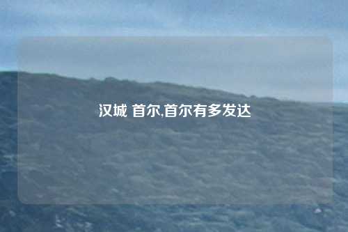 汉城 首尔,首尔有多发达