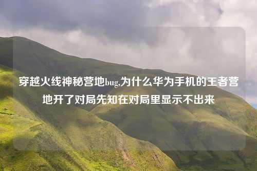 穿越火线神秘营地bug,为什么华为手机的王者营地开了对局先知在对局里显示不出来