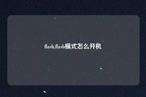 flash,flash模式怎么开机