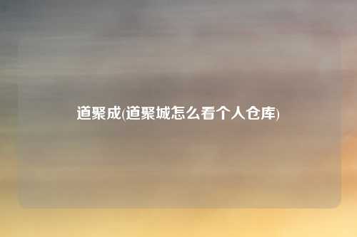 道聚成(道聚城怎么看个人仓库)