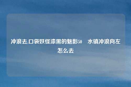 冲浪去,口袋妖怪漆黑的魅影50謩水镇冲浪向左怎么去