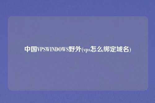 中国VPSWINDOWS野外(vps怎么绑定域名)