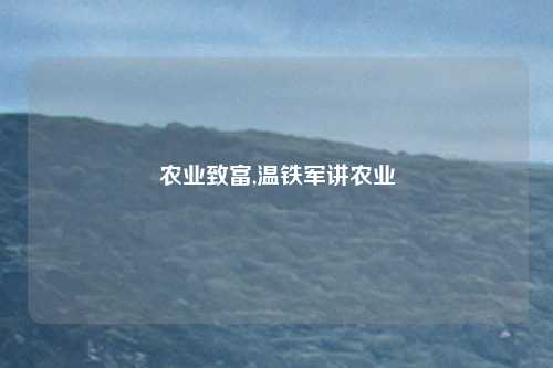 农业致富,温铁军讲农业