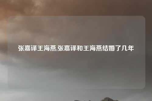 张嘉译王海燕,张嘉译和王海燕结婚了几年