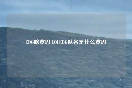 EDG啥意思,LOLEDG队名是什么意思