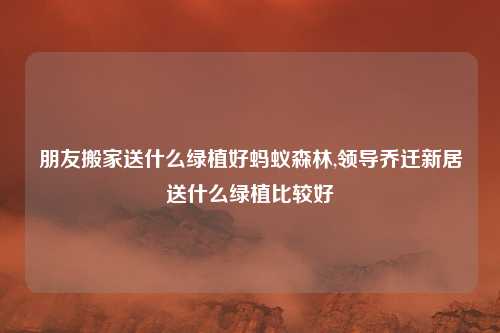 朋友搬家送什么绿植好蚂蚁森林,领导乔迁新居送什么绿植比较好