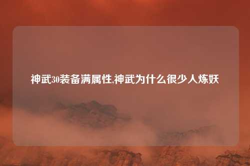 神武30装备满属性,神武为什么很少人炼妖