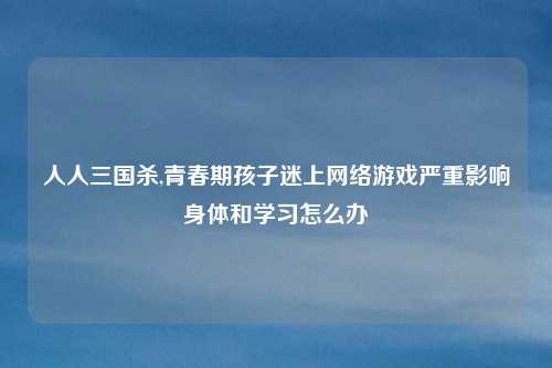 人人三国杀,青春期孩子迷上网络游戏严重影响身体和学习怎么办
