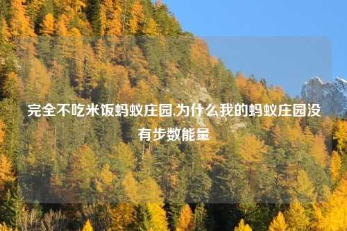 完全不吃米饭蚂蚁庄园,为什么我的蚂蚁庄园没有步数能量