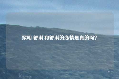 黎明 舒淇,和舒淇的恋情是真的吗?