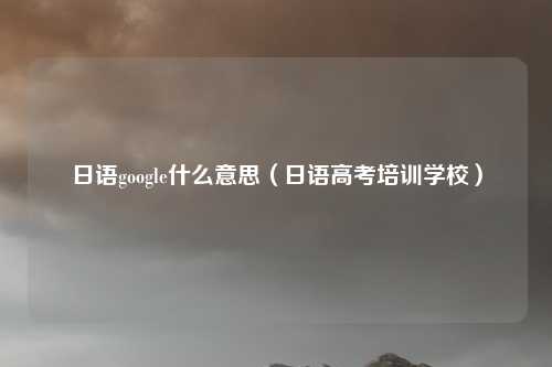 日语google什么意思(日语高考培训学校)