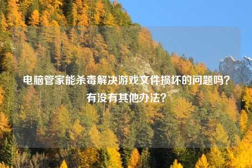 电脑管家能杀毒解决游戏文件损坏的问题吗?有没有其他办法?