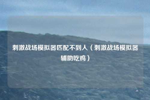 刺激战场模拟器匹配不到人(刺激战场模拟器辅助吃鸡)