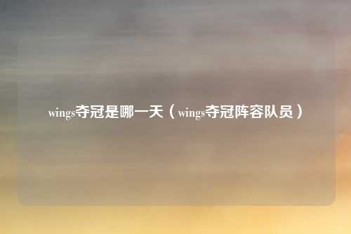 wings夺冠是哪一天(wings夺冠阵容队员)