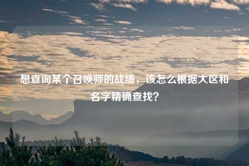 想查询某个召唤师的战绩,该怎么根据大区和名字精确查找?