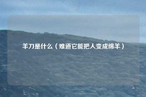 羊刀是什么(难道它能把人变成绵羊)