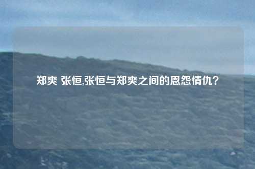 郑爽 张恒,张恒与郑爽之间的恩怨情仇？
