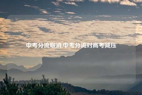 中考分流取消,中考分流对高考减压