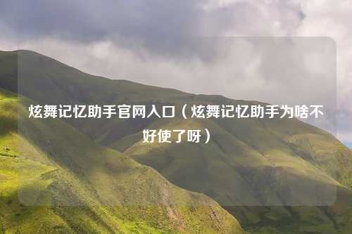 炫舞记忆助手官网入口(炫舞记忆助手为啥不好使了呀)