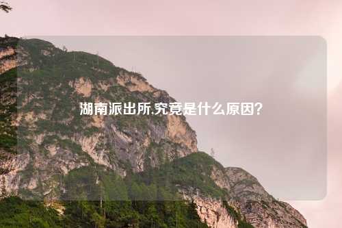 湖南派出所,究竟是什么原因？