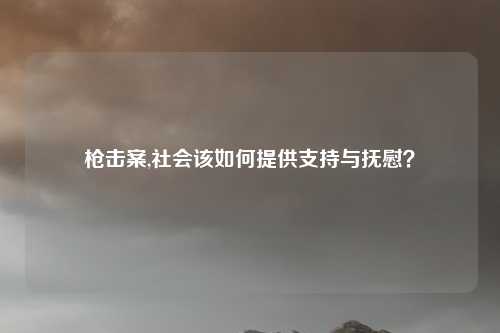 枪击案,社会该如何提供支持与抚慰？