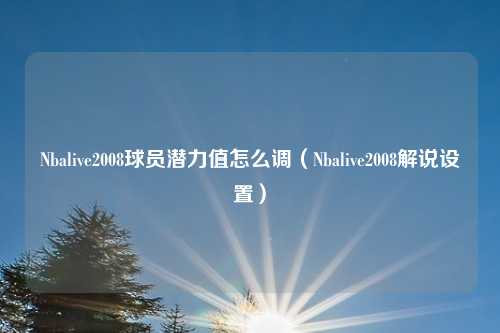 Nbalive2008球员潜力值怎么调(Nbalive2008解说设置)