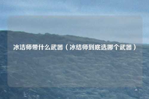 冰洁师带什么武器(冰结师到底选哪个武器)