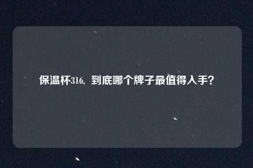 保温杯316,  到底哪个牌子最值得入手？