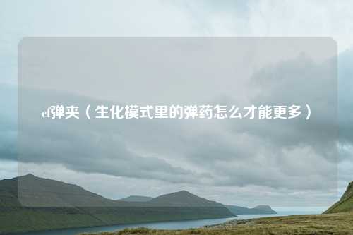 cf弹夹(生化模式里的弹药怎么才能更多)