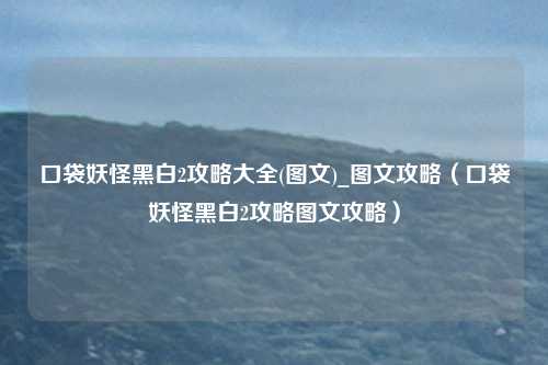 口袋妖怪黑白2攻略大全(图文)_图文攻略(口袋妖怪黑白2攻略图文攻略)