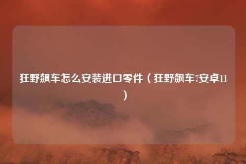 狂野飙车怎么安装进口零件(狂野飙车7安卓11)