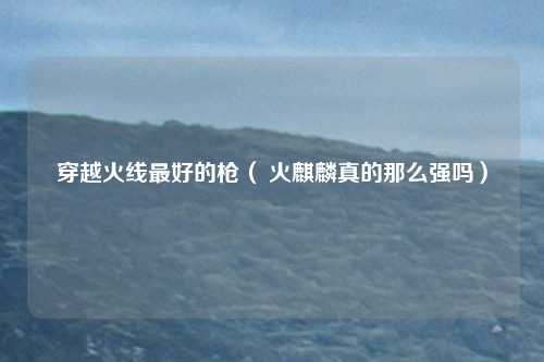 穿越火线最好的枪( 火麒麟真的那么强吗)