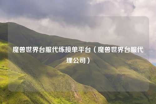 魔兽世界台服代练接单平台(魔兽世界台服代理公司)
