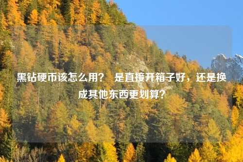 黑钻硬币该怎么用? 是直接开箱子好,还是换成其他东西更划算?
