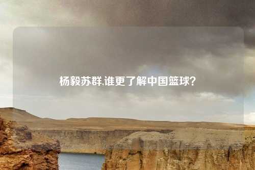 杨毅苏群,谁更了解中国篮球？