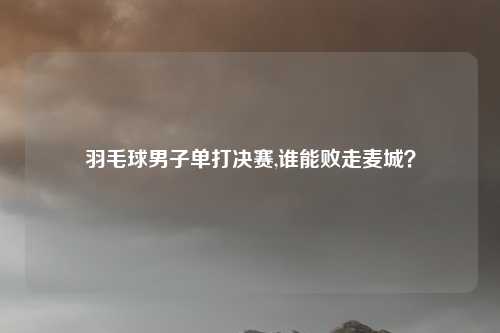 羽毛球男子单打决赛,谁能败走麦城？