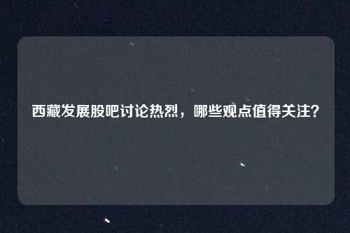 西藏发展股吧讨论热烈,哪些观点值得关注?