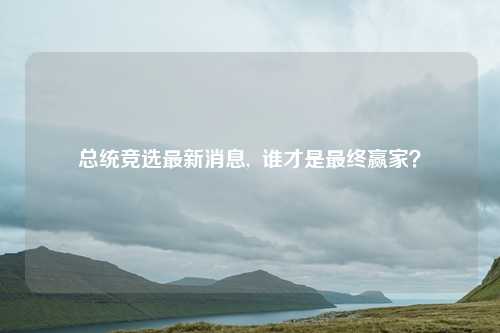总统竞选最新消息,  谁才是最终赢家？