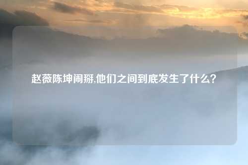赵薇陈坤闹掰,他们之间到底发生了什么？