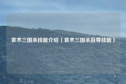 袁术三国杀技能介绍(袁术三国杀妄尊技能)