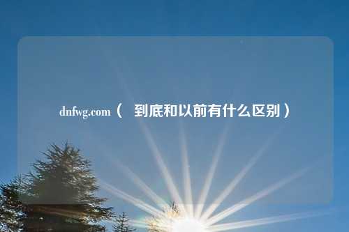 dnfwg.com( 到底和以前有什么区别)