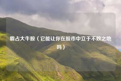 霸占大牛股(它能让你在股市中立于不败之地吗)