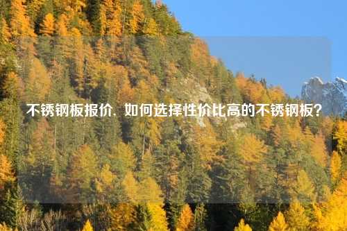 不锈钢板报价,  如何选择性价比高的不锈钢板？