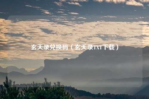 玄天录兑换码(玄天录TXT下载)