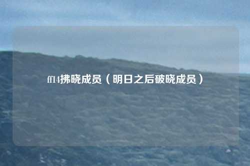ff14拂晓成员(明日之后破晓成员)