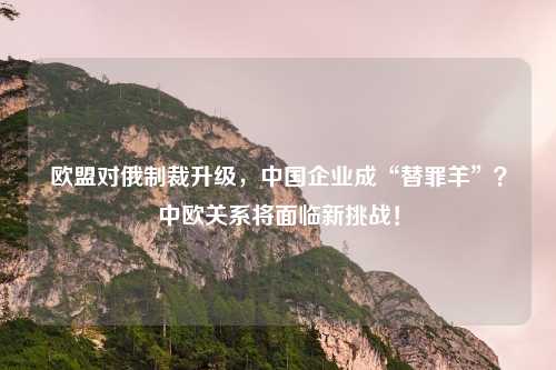 欧盟对俄制裁升级,中国企业成“替罪羊”?中欧关系将面临新挑战!