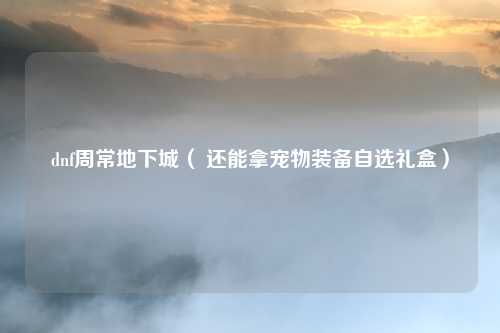 dnf周常地下城( 还能拿宠物装备自选礼盒)