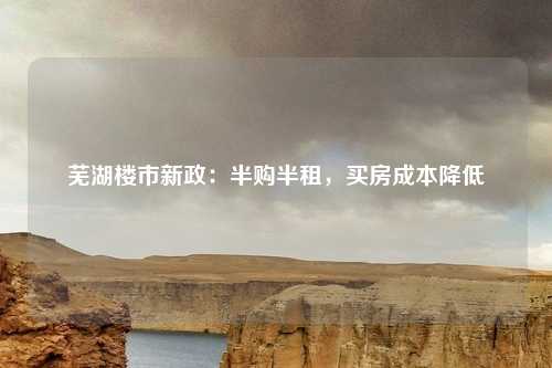 芜湖楼市新政：半购半租，买房成本降低
