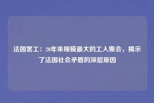 法国罢工:20年来规模最大的工人集会,揭示了法国社会矛盾的深层原因